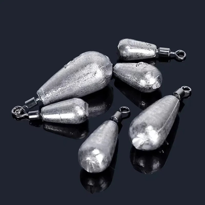 10pcs Water Drop Fishing Weights – Assorted Sinkers Set
