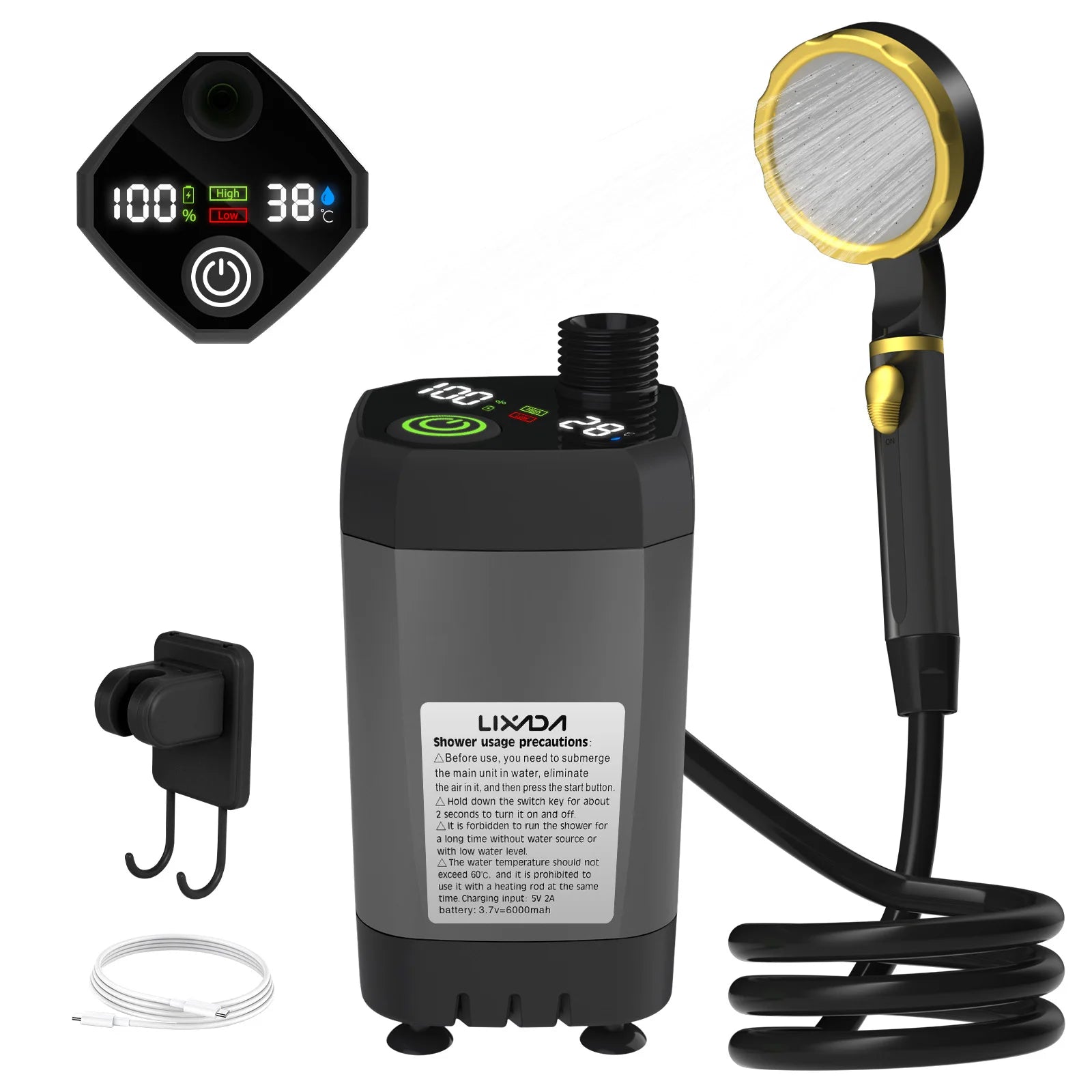 Camping Shower Pump with Digital Display