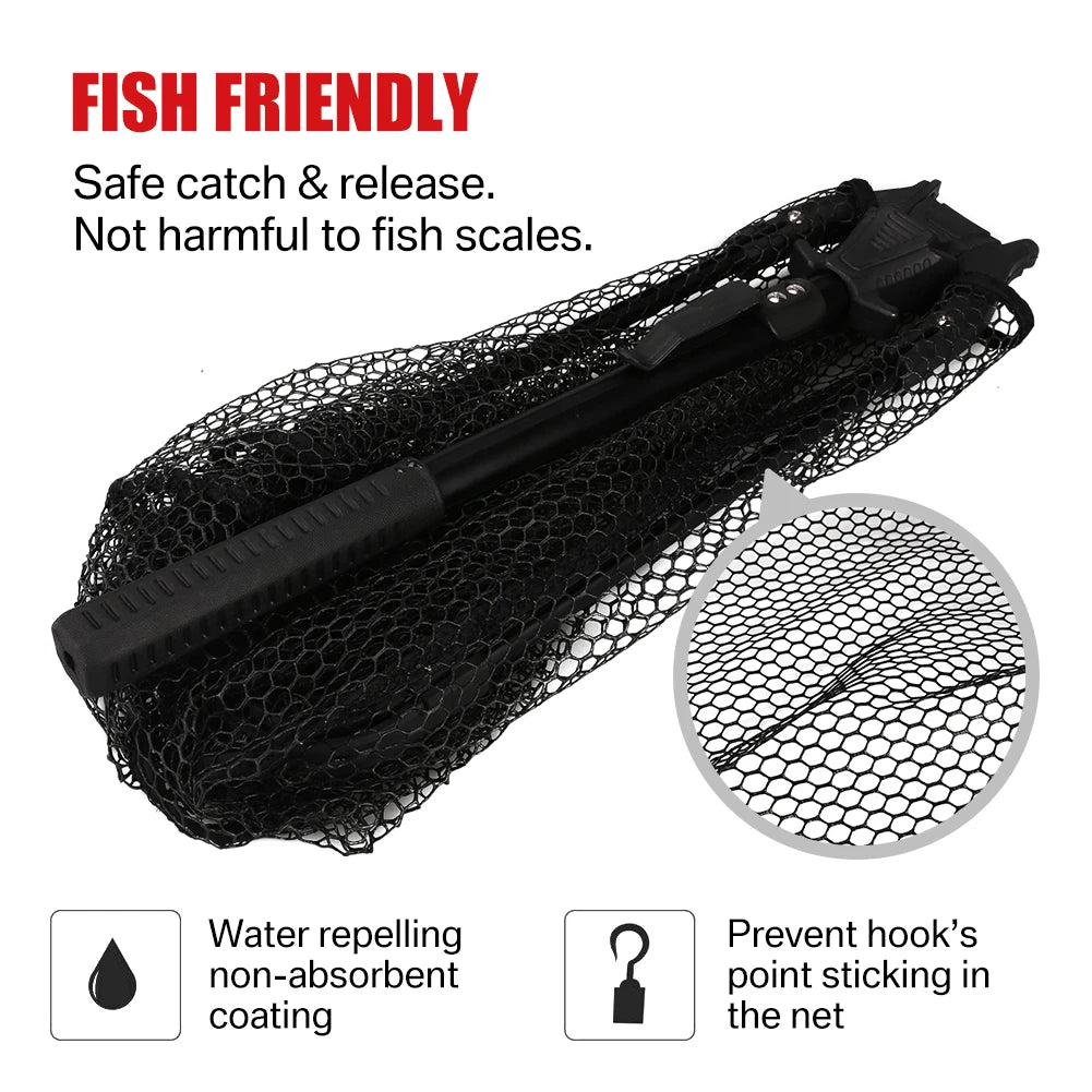 Telescopic Fishing Net (55cm–190cm) – Foldable Landing Net for Salmon, Carp, Catfish, and Trout