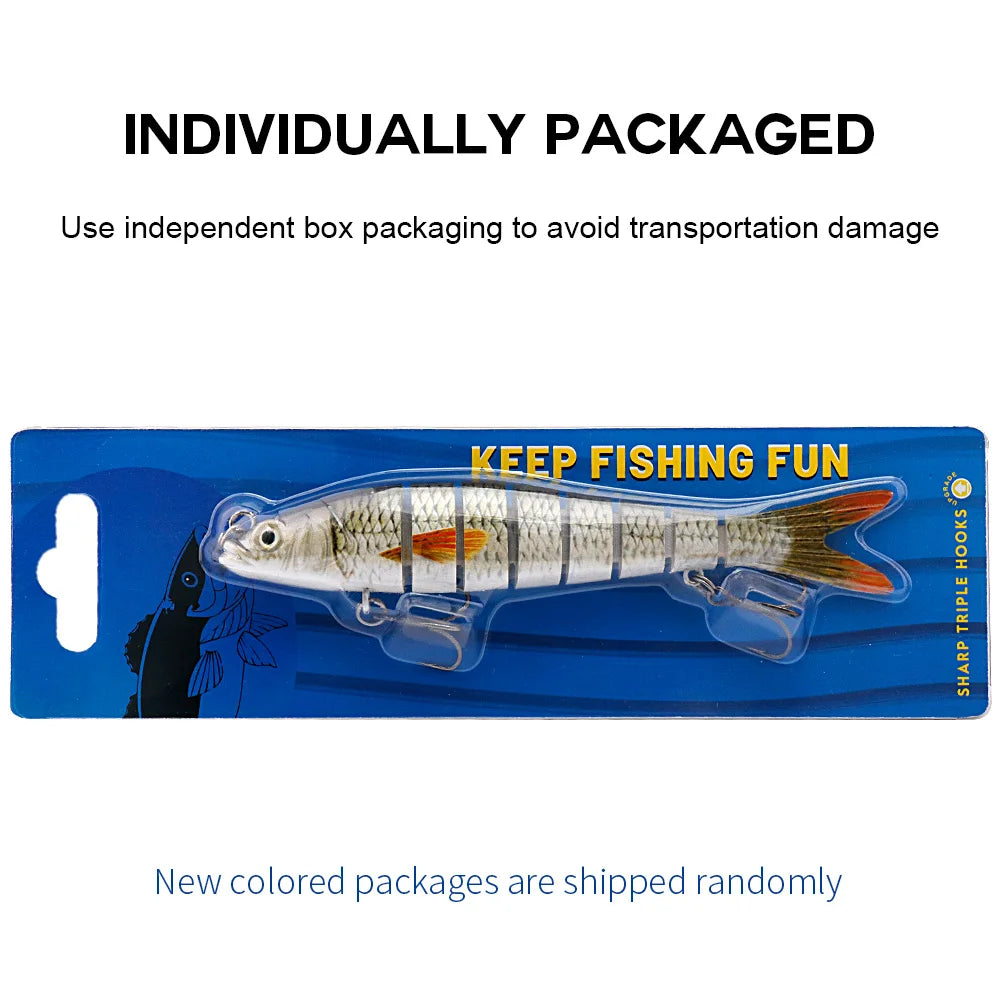 VTAVTA 8-Segment Jointed Crankbait – 10/14cm Sinking Swimbait Lure