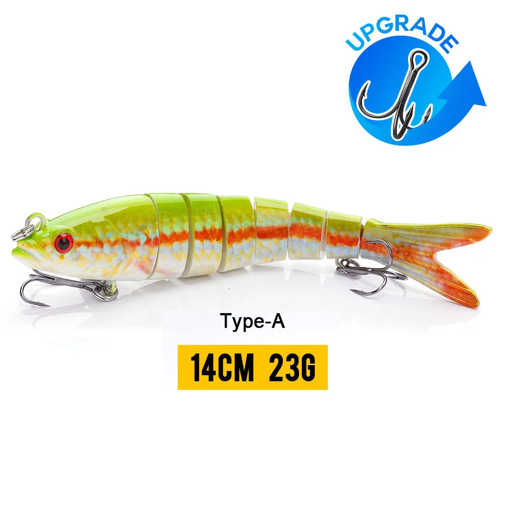 VTAVTA 8-Segment Jointed Crankbait – 10/14cm Sinking Swimbait Lure