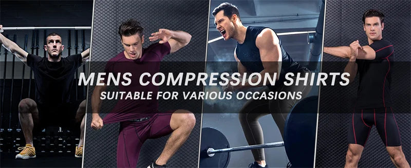 Men's Print Compression Shirt – Short Sleeve Quick-Dry Athletic Top