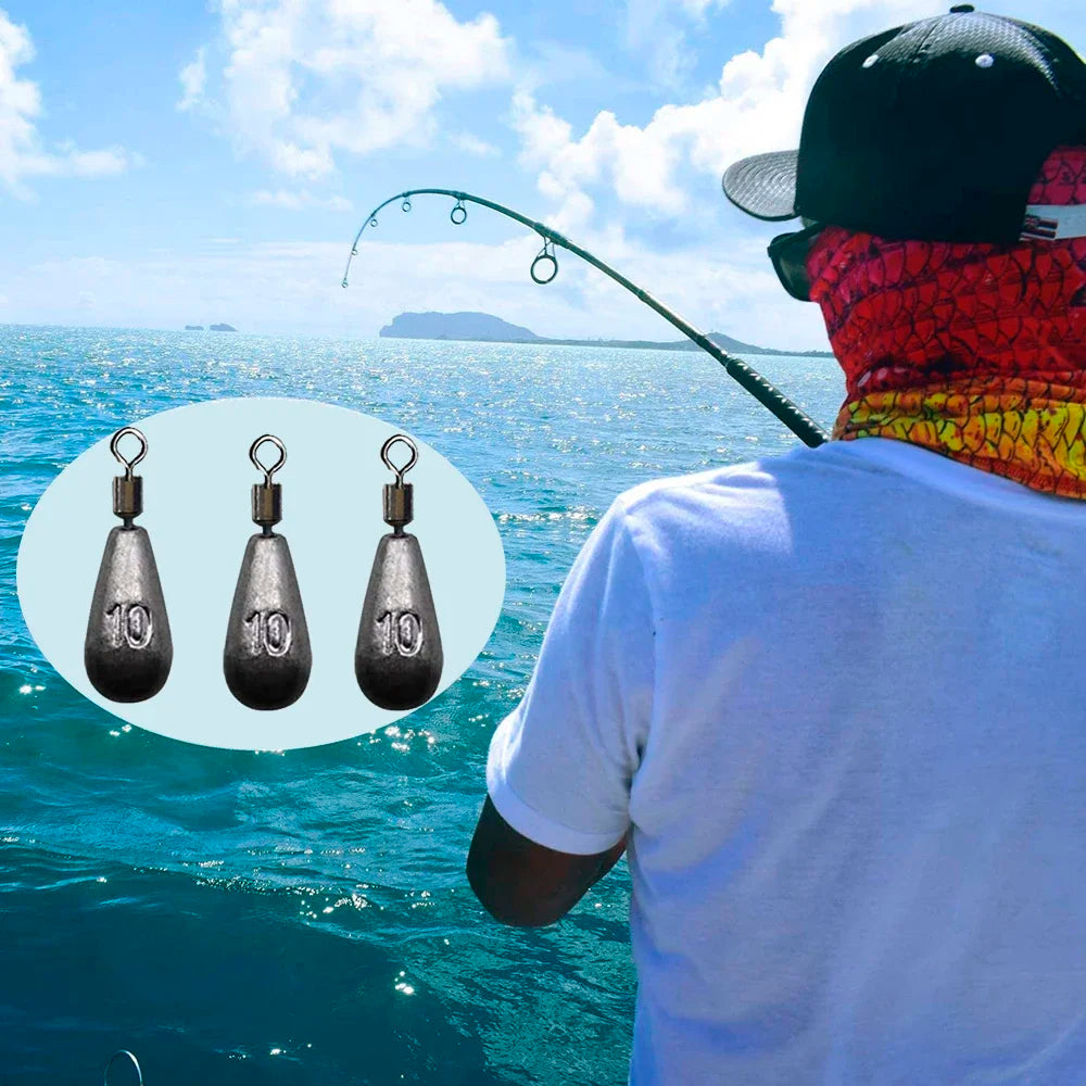 10pcs Water Drop Fishing Weights – Assorted Sinkers Set