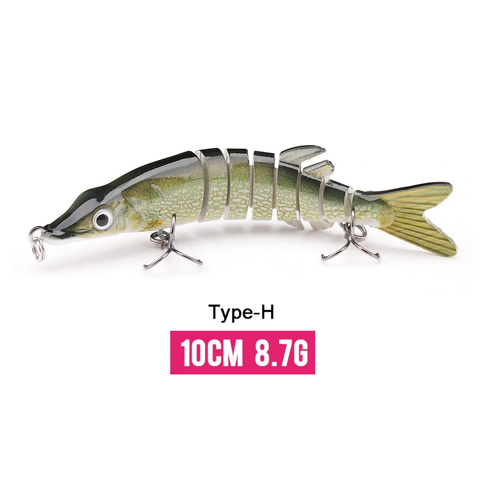 VTAVTA 8-Segment Jointed Crankbait – 10/14cm Sinking Swimbait Lure