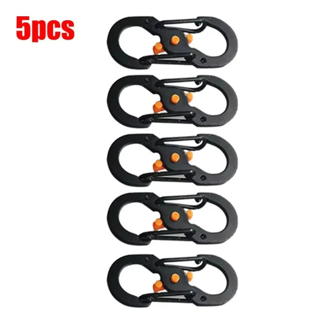 5Pcs S-Type Locking Carabiner Hooks