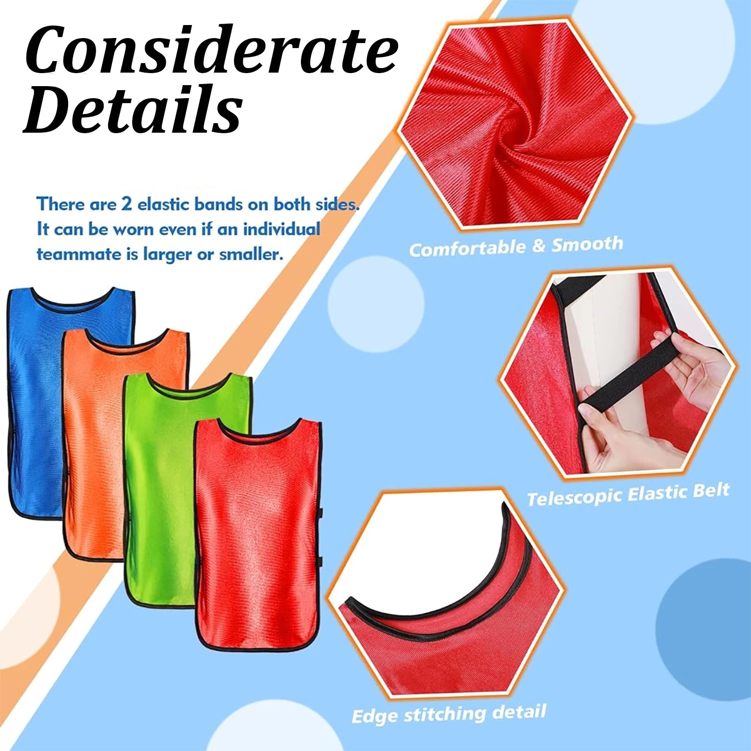 6PCS Soccer Pinnies Quic6PCS Soccer Pinnies – Quick-Dry Team Training Vests for Youth and Adultsk Drying Football Team Jerseys Sports Soccer Team Training Practice Youth Adult Basketball Sports Vest