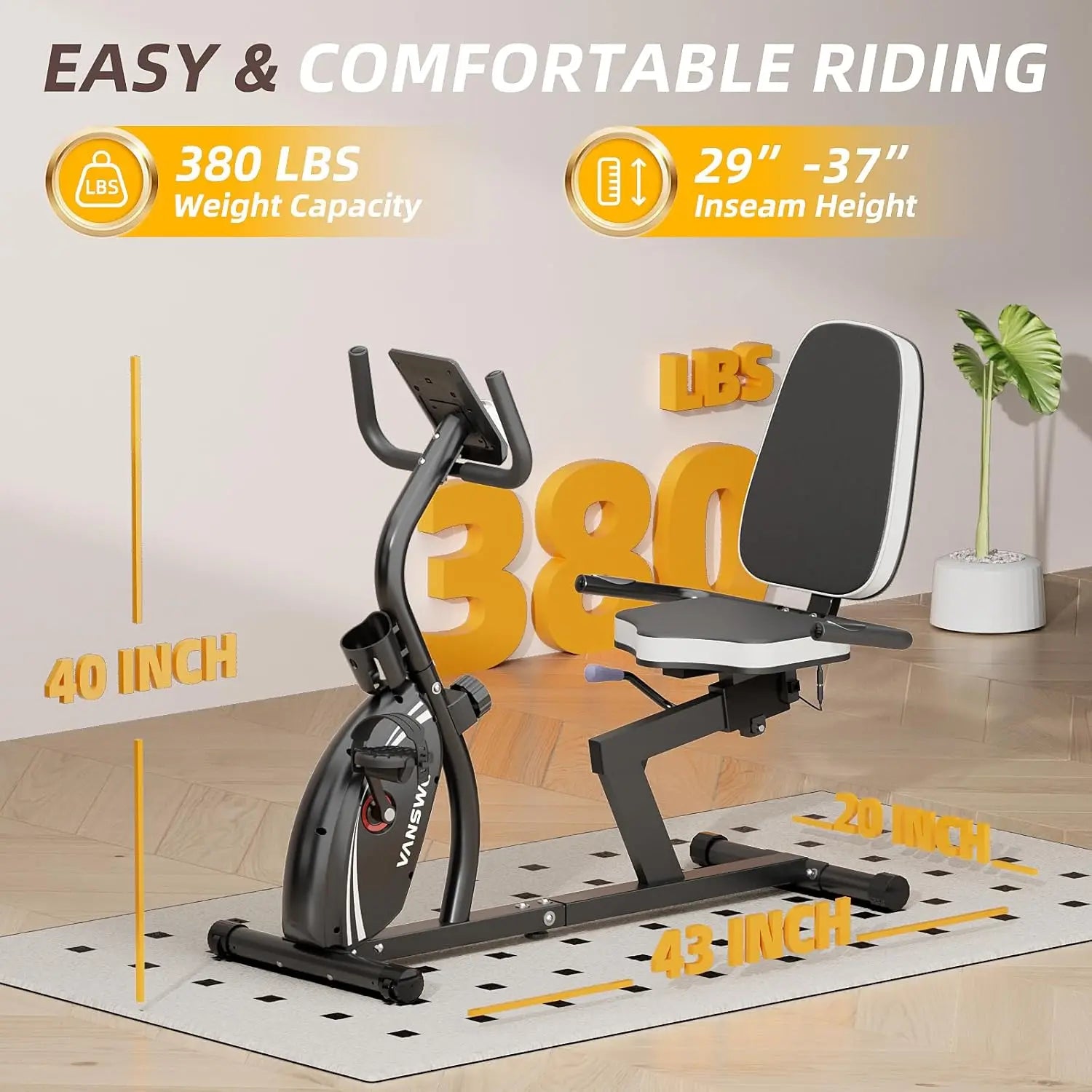 Recumbent Exercise Bike for Adults & Seniors