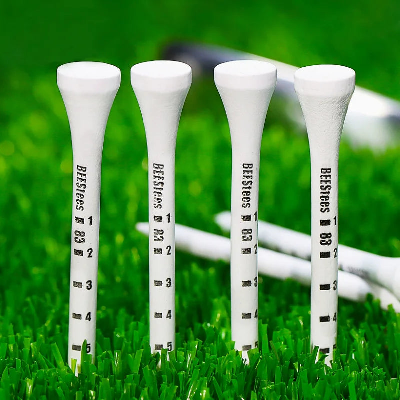 50pcs Wooden Golf Tees – 83mm Degree Scale Tees (White & Black)