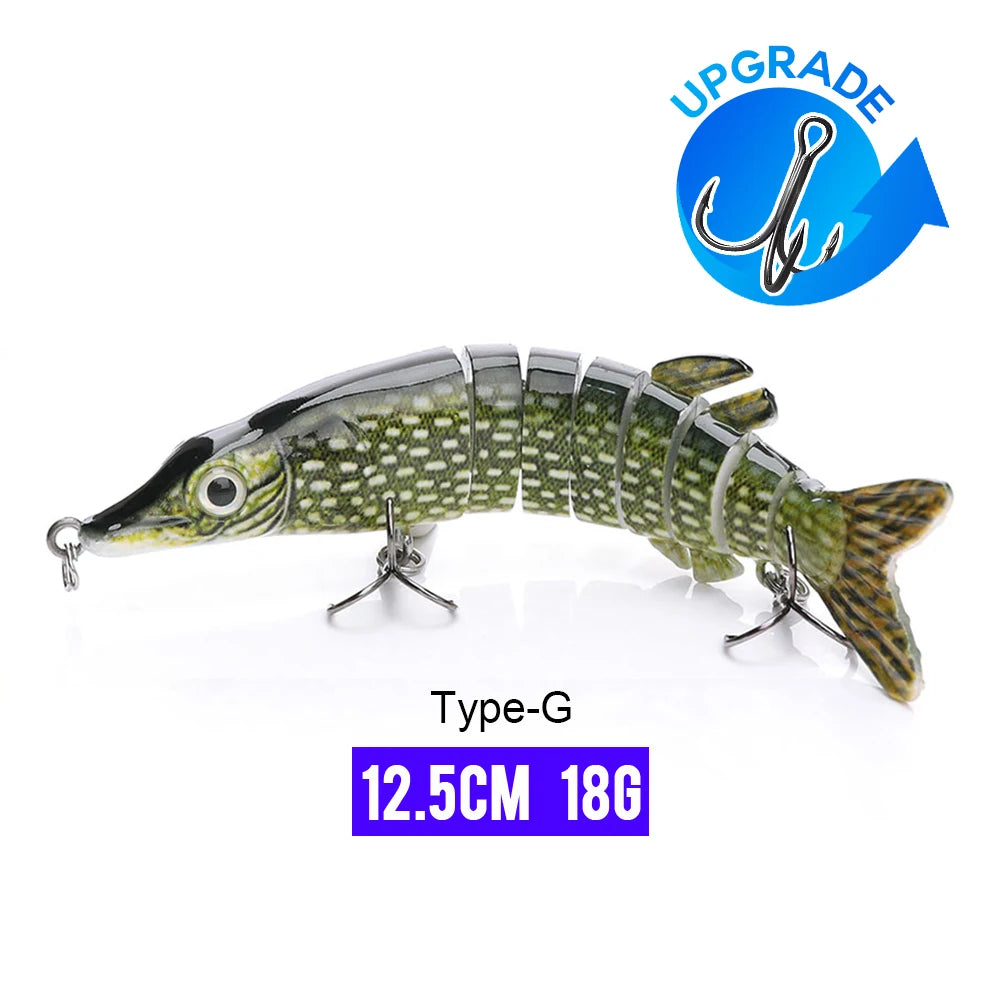 VTAVTA 8-Segment Jointed Crankbait – 10/14cm Sinking Swimbait Lure