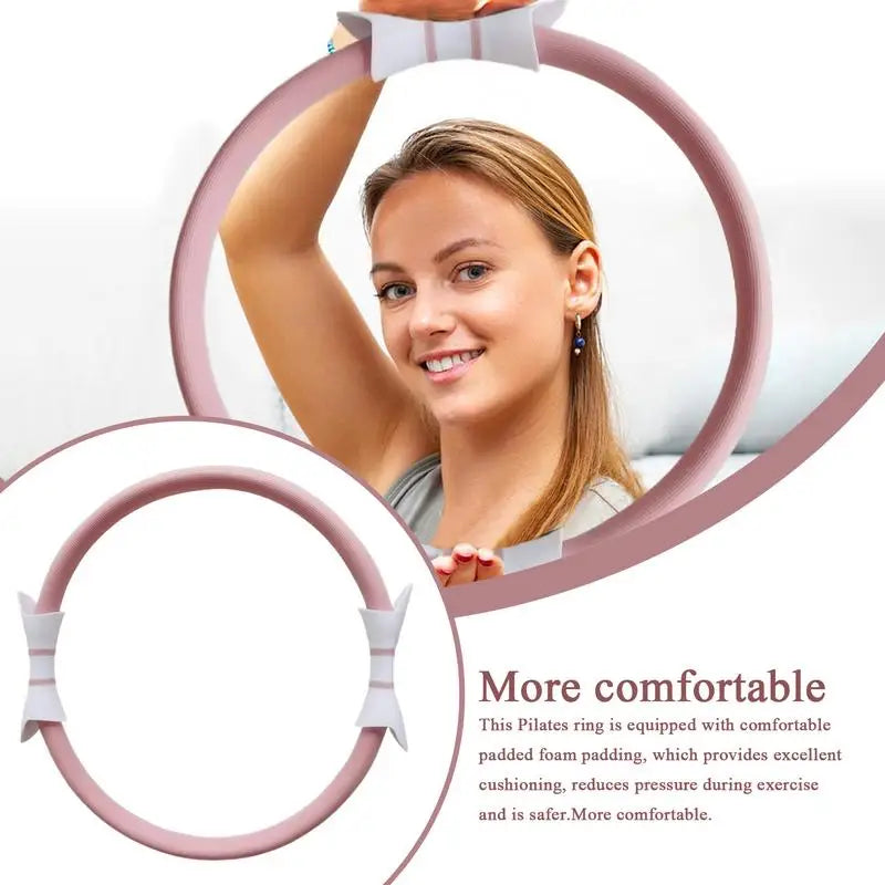 14.96" Pilates Exercise Ring with Double Grip – Versatile Fitness Tool for Toning and Strengthening