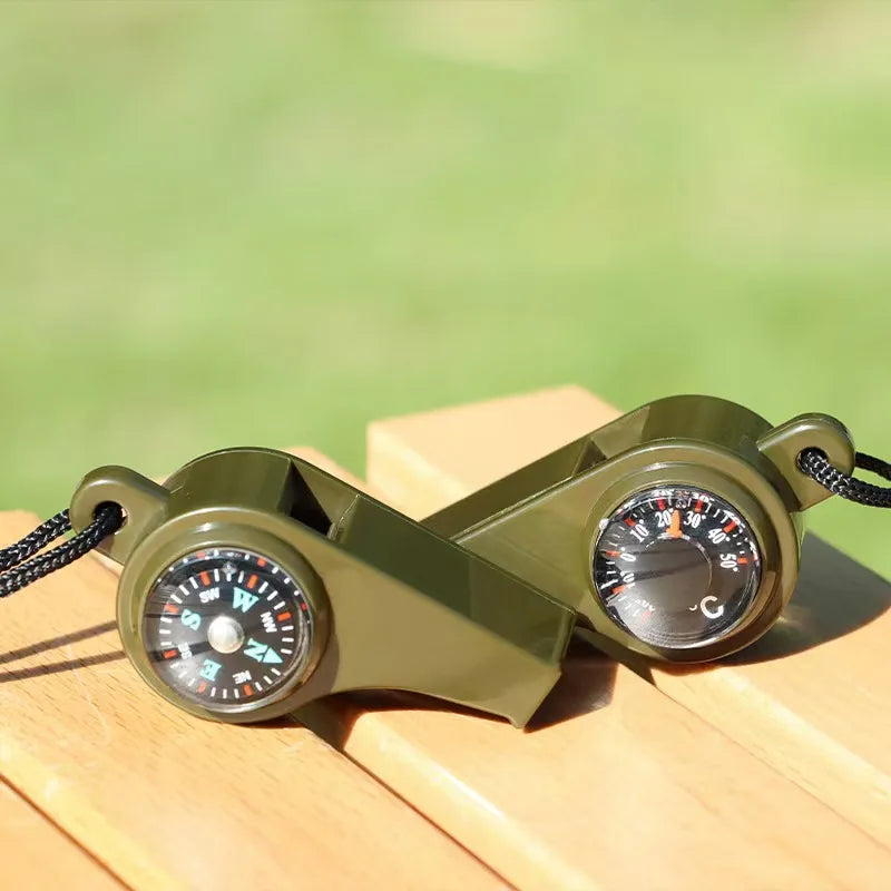 3-in-1 Survival Whistle with Compass & Thermometer