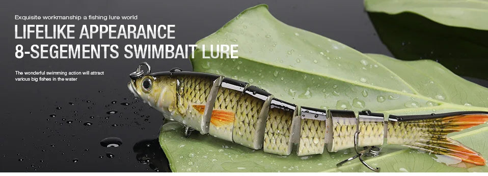 VTAVTA 8-Segment Jointed Crankbait – 10/14cm Sinking Swimbait Lure