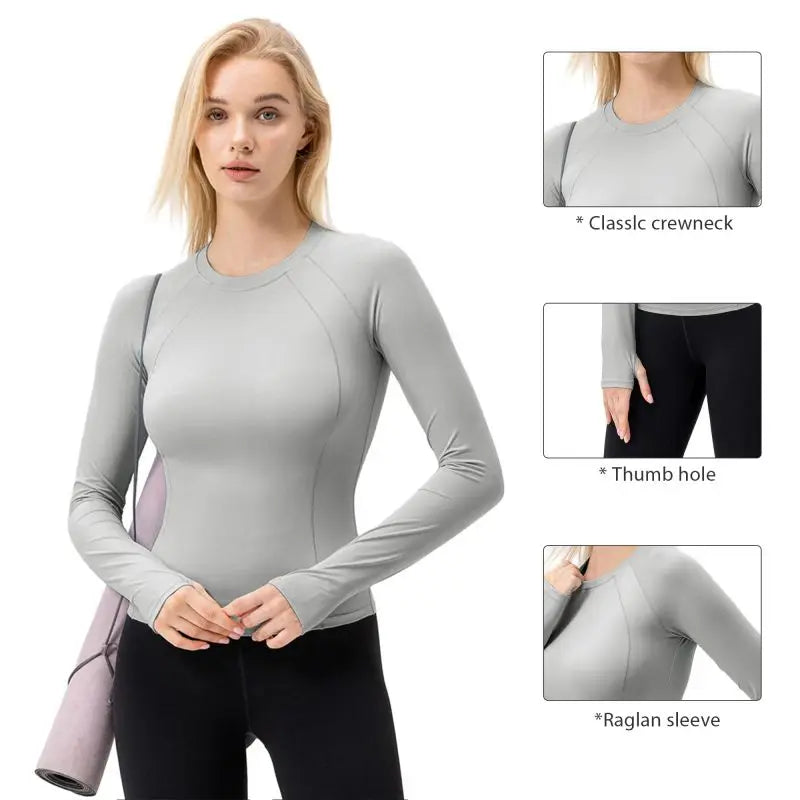 Women's Long-Sleeve Slim Fit Yoga Top