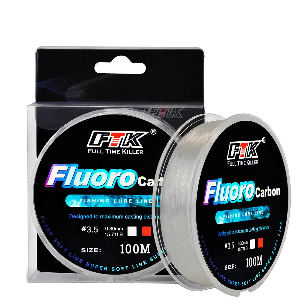 100m Fluorocarbon Bait Fishing Line – Carbon Fiber Fishing Line for All Types of Fishing