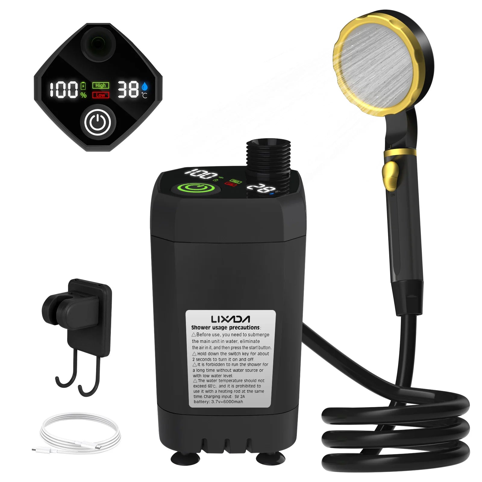 Camping Shower Pump with Digital Display