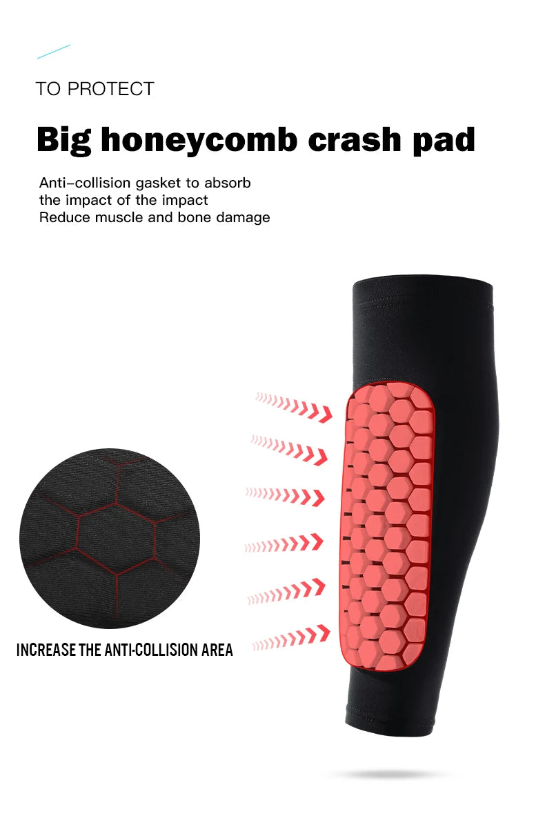 Football Shin Guard Compression Sleeves – Padded Calf Support