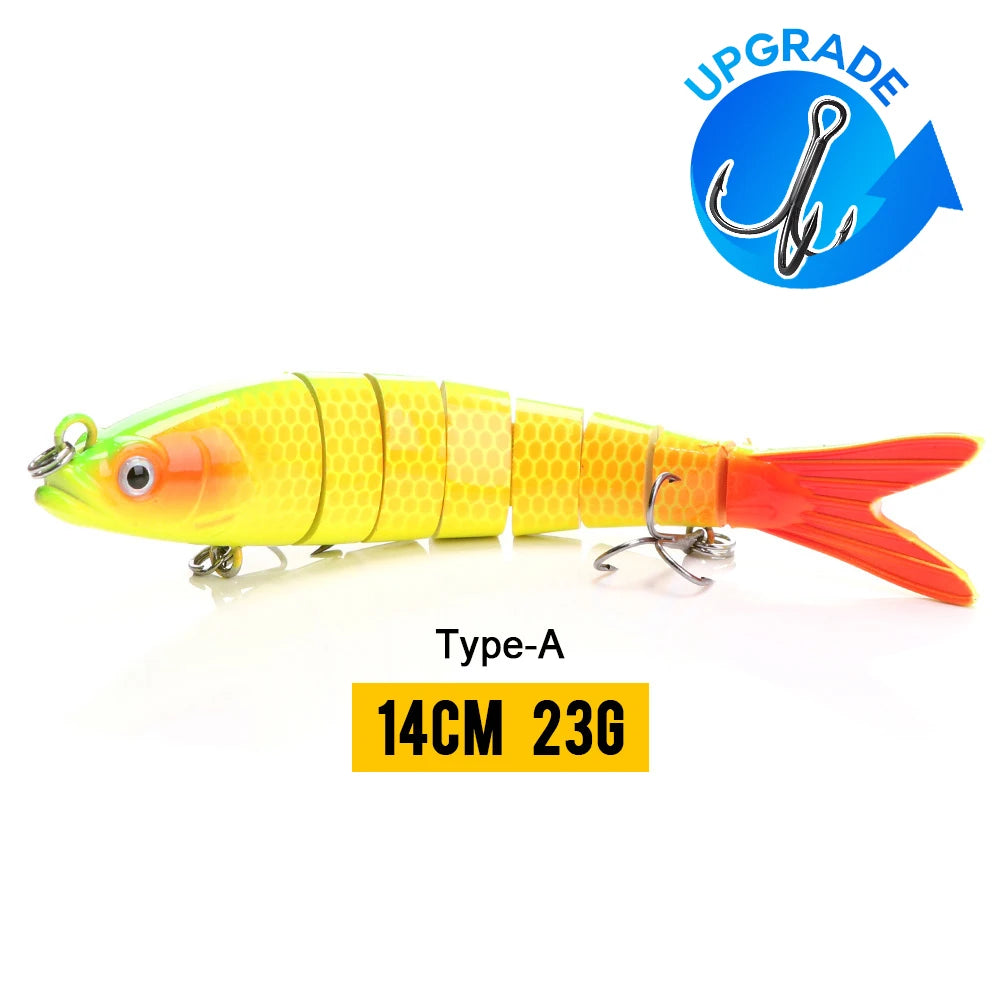 VTAVTA 8-Segment Jointed Crankbait – 10/14cm Sinking Swimbait Lure