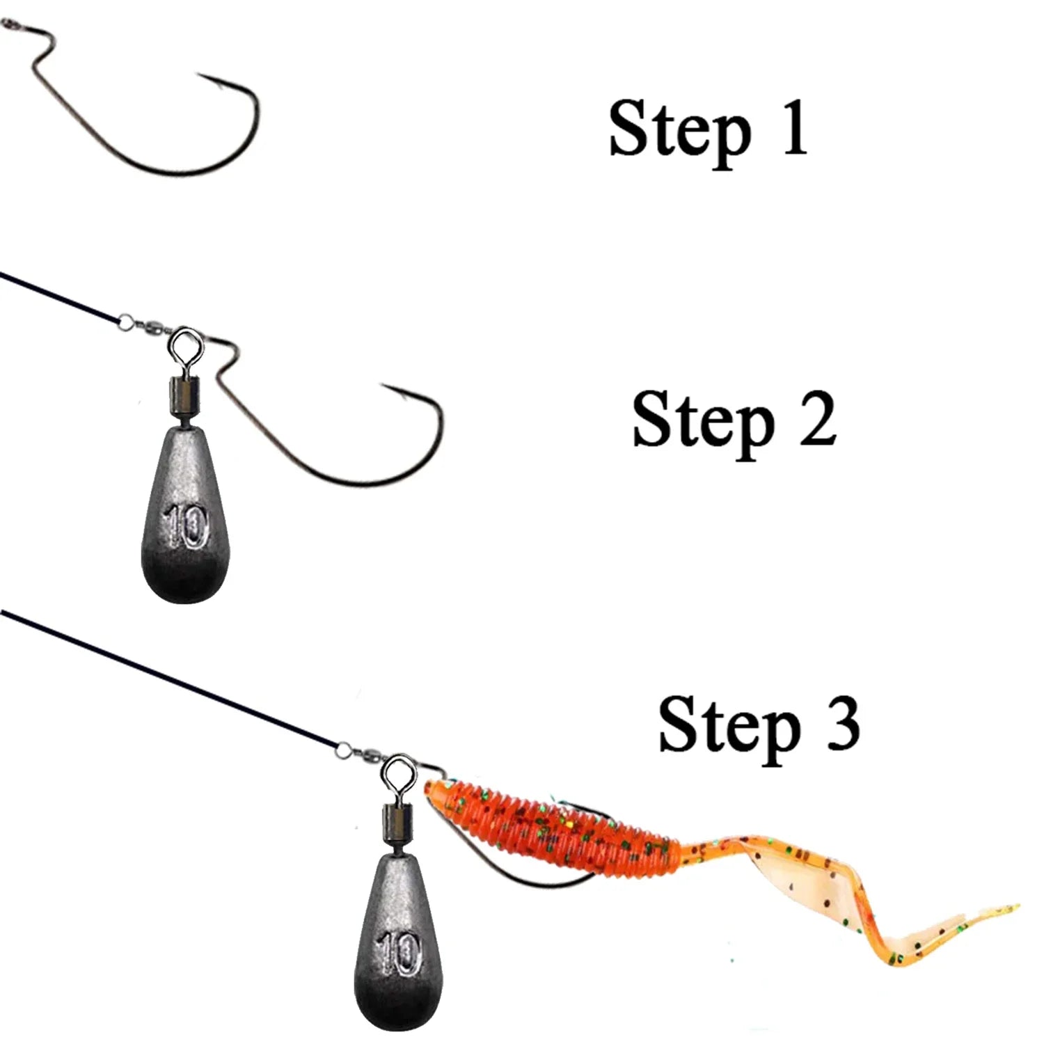 10pcs Water Drop Fishing Weights – Assorted Sinkers Set