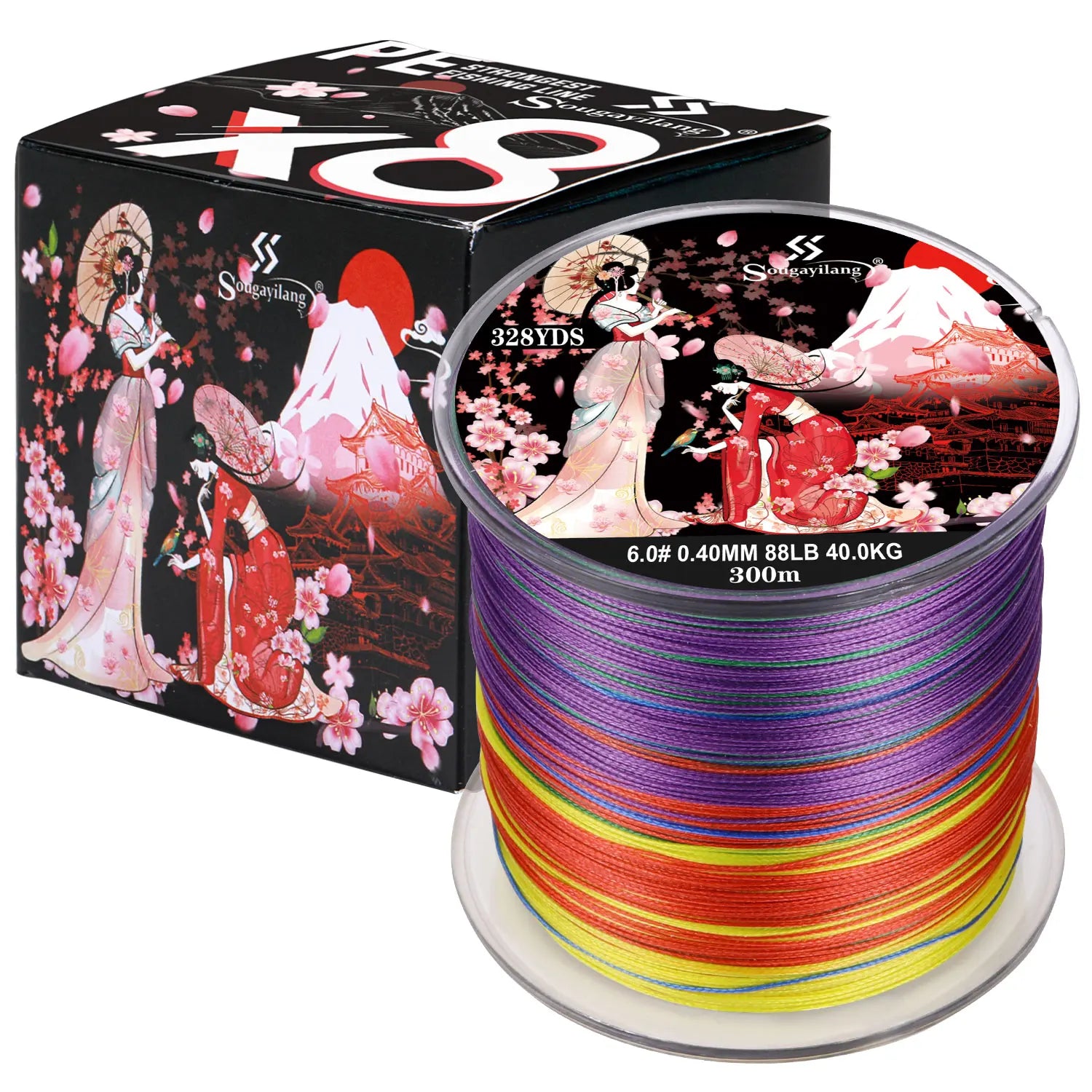 Sougayilang 8-Strands Braided Fishing Line – 100M & 300M Multifilament PE Line