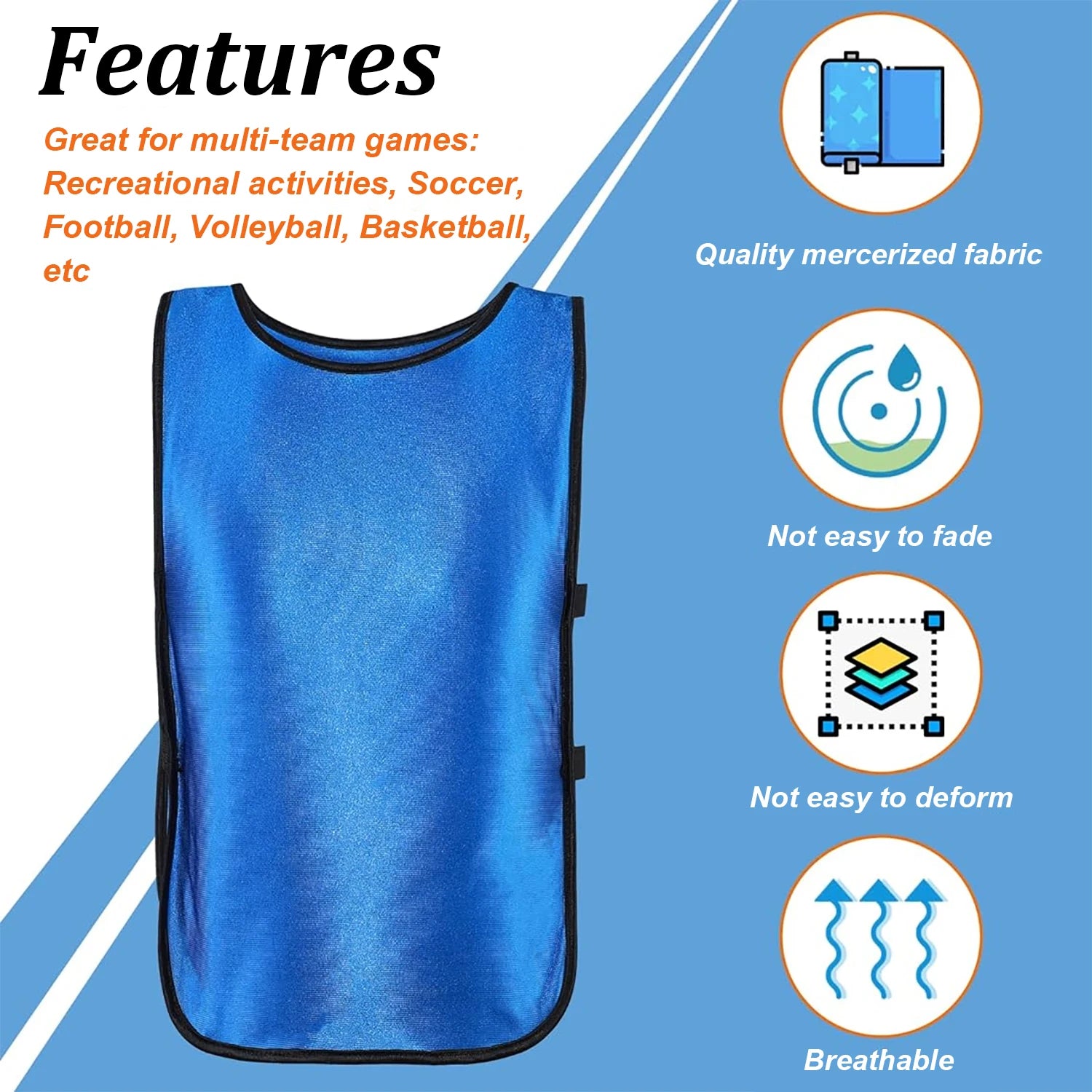 6PCS Soccer Pinnies Quic6PCS Soccer Pinnies – Quick-Dry Team Training Vests for Youth and Adultsk Drying Football Team Jerseys Sports Soccer Team Training Practice Youth Adult Basketball Sports Vest