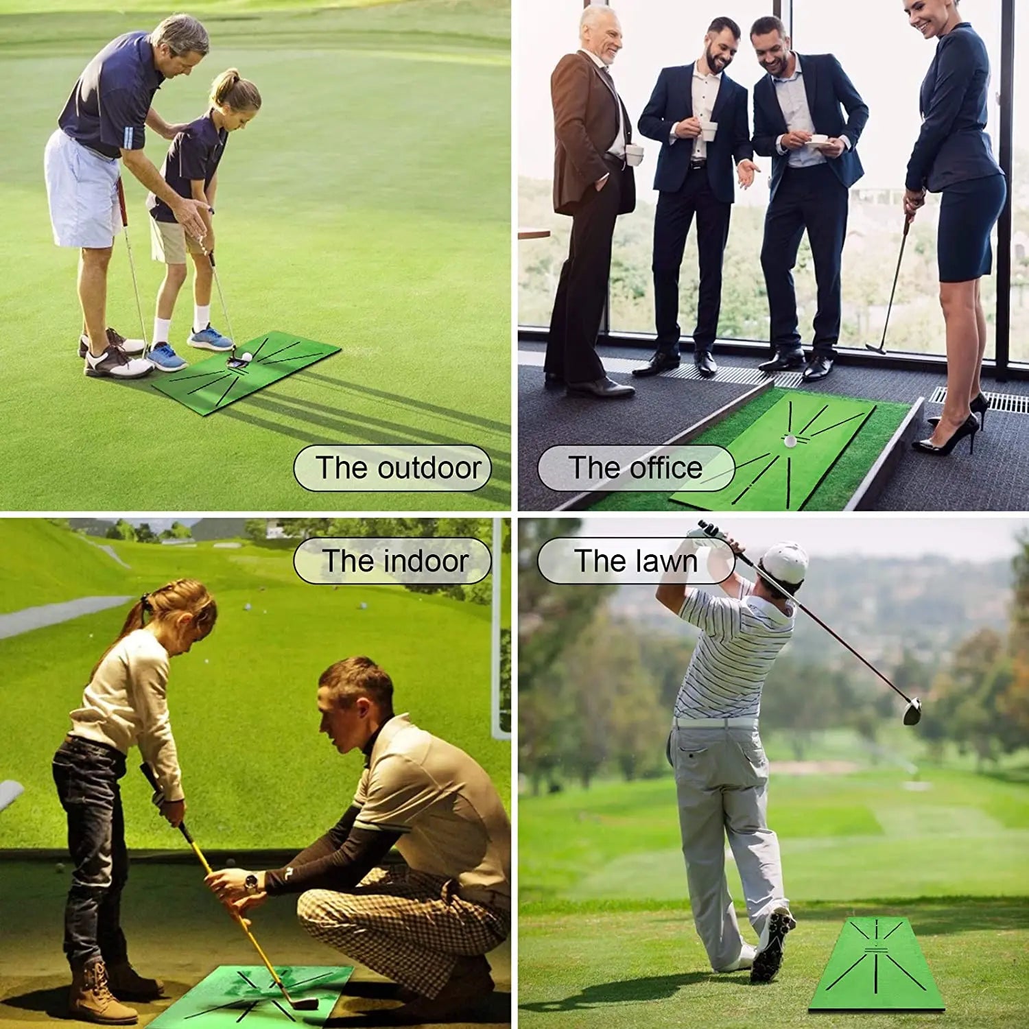 Golf Swing Training Mat – 30x60cm Swing Path Practice and Impact Detection Pad