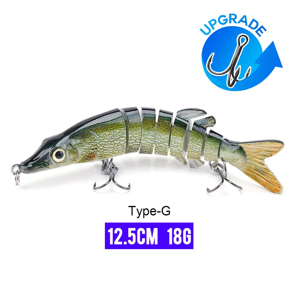 VTAVTA 8-Segment Jointed Crankbait – 10/14cm Sinking Swimbait Lure