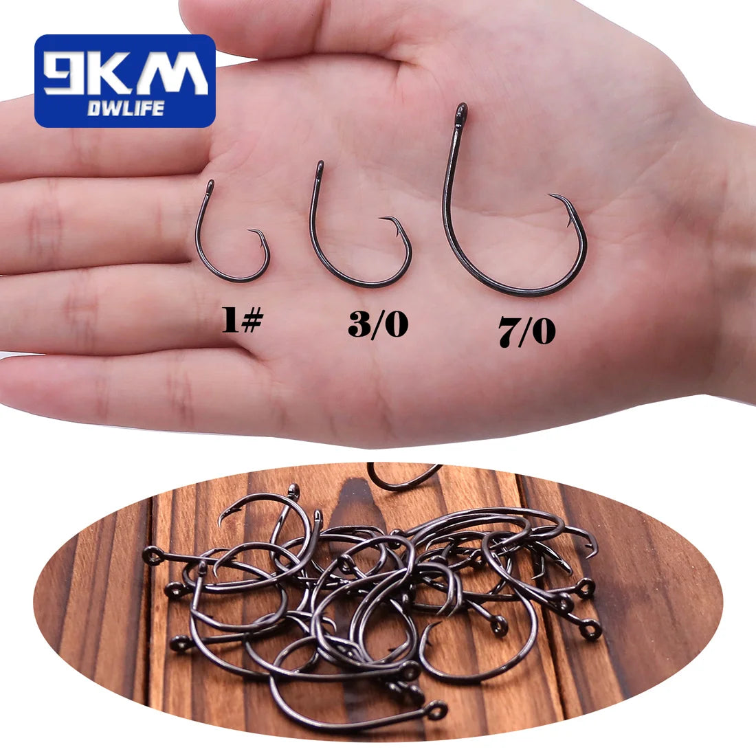 Inline Circle Hooks – Wide Gap Saltwater Fishing Hooks (25–100pcs)