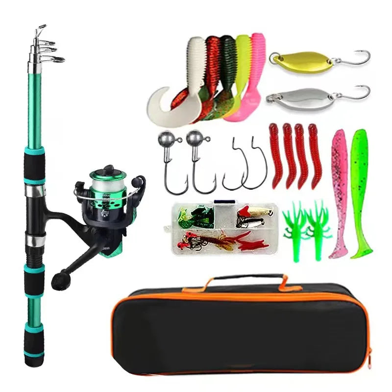 ROOBLINOS Telescopic Fishing Pole Set – Full Kit for Travel and Beginners