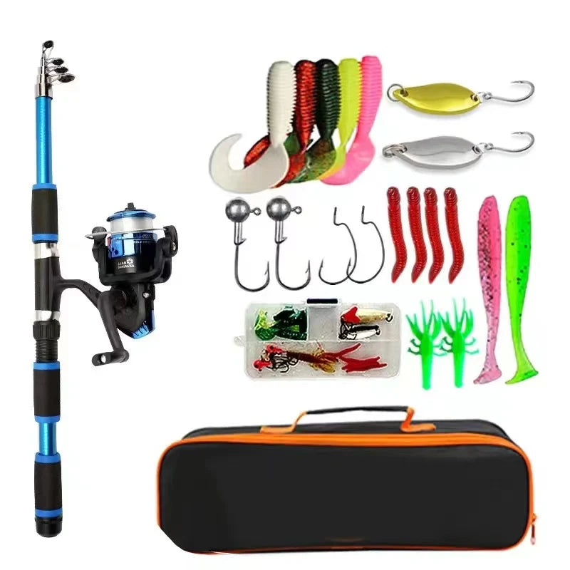 ROOBLINOS Telescopic Fishing Pole Set – Full Kit for Travel and Beginners