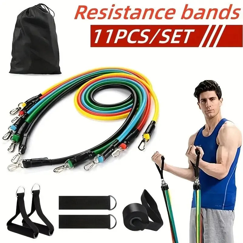 11PCS TPE Resistance Band Set – Full-Body Training Kit