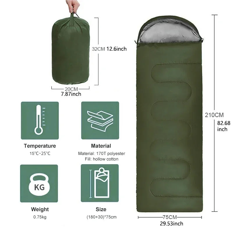Ultralight 4-Season Camping Sleeping Bag – Waterproof and Warm for Outdoor Travel