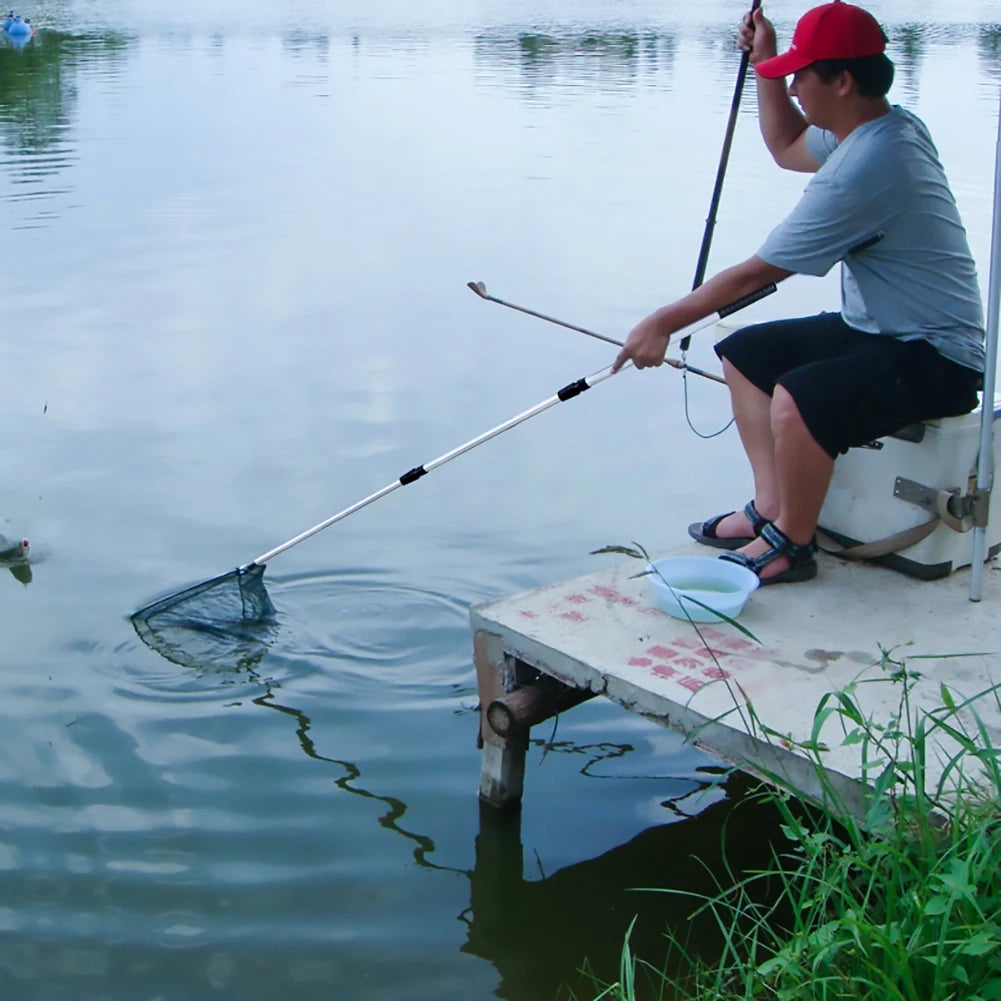 Telescopic Fishing Net (55cm–190cm) – Foldable Landing Net for Salmon, Carp, Catfish, and Trout