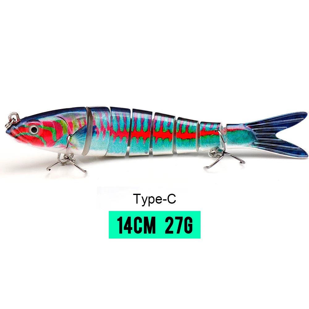 VTAVTA 8-Segment Jointed Crankbait – 10/14cm Sinking Swimbait Lure