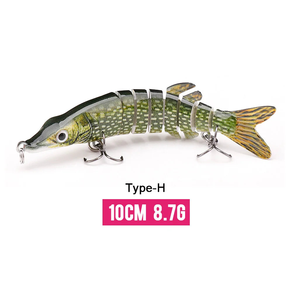 VTAVTA 8-Segment Jointed Crankbait – 10/14cm Sinking Swimbait Lure