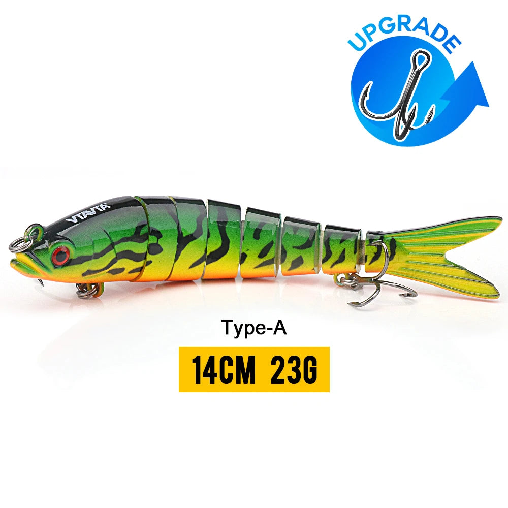 VTAVTA 8-Segment Jointed Crankbait – 10/14cm Sinking Swimbait Lure