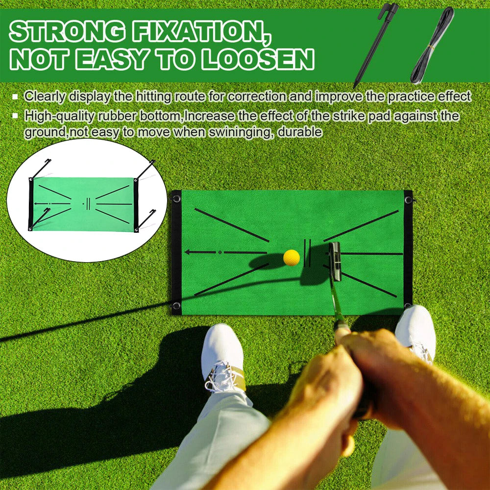 Golf Swing Training Mat – 30x60cm Swing Path Practice and Impact Detection Pad
