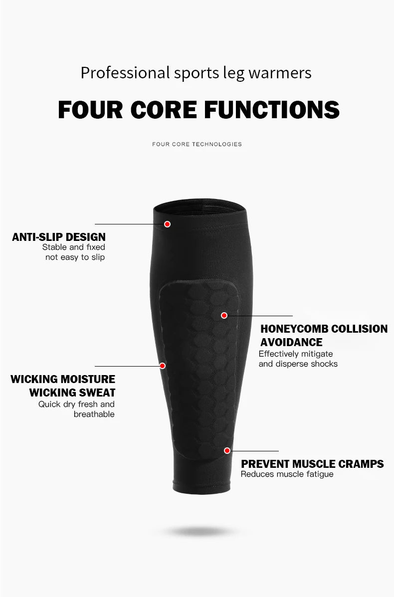 Football Shin Guard Compression Sleeves – Padded Calf Support