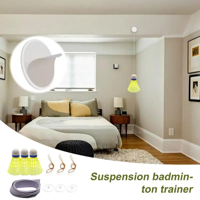 Automatic Rebound Badminton Trainer with Glowing Shuttlecock