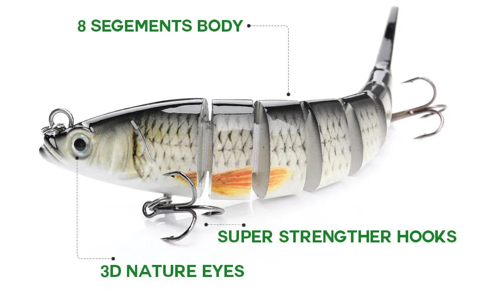 VTAVTA 8-Segment Jointed Crankbait – 10/14cm Sinking Swimbait Lure