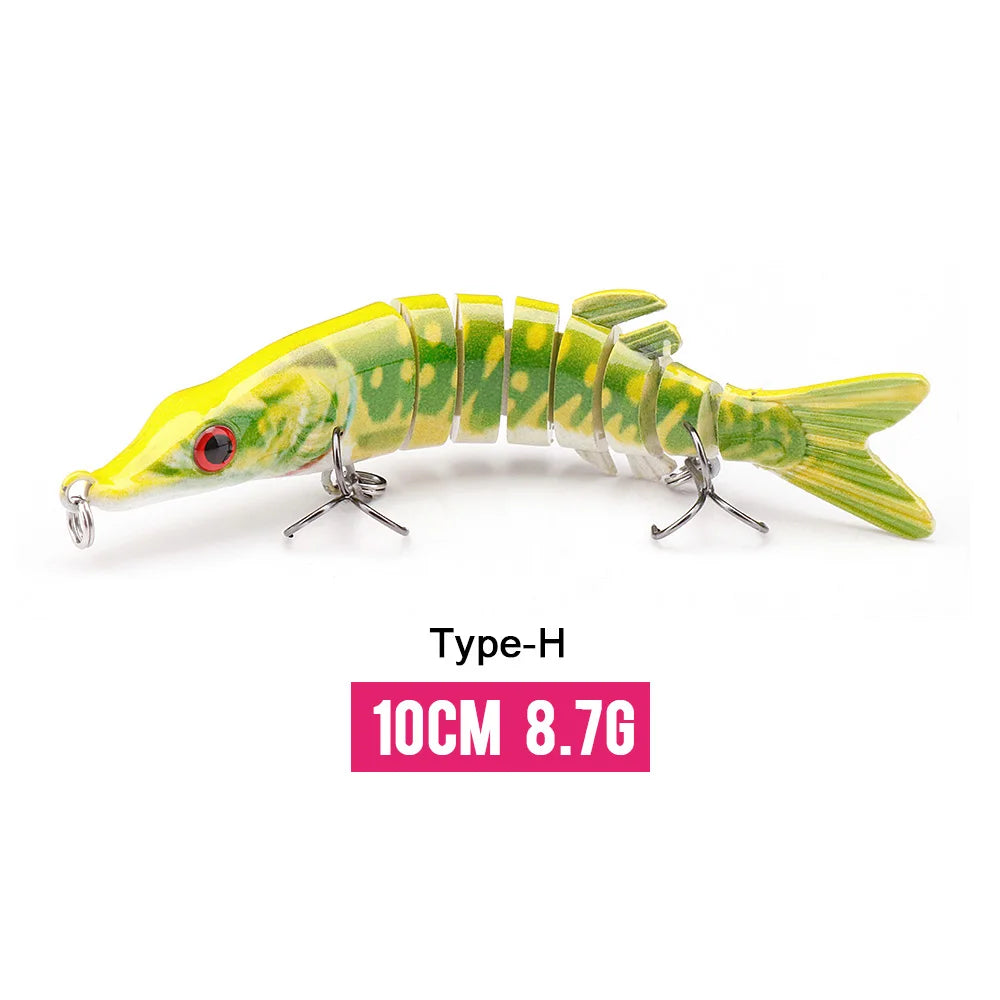 VTAVTA 8-Segment Jointed Crankbait – 10/14cm Sinking Swimbait Lure
