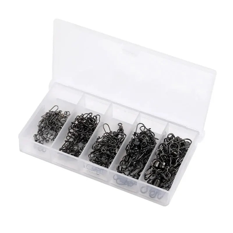 50pcs Stainless Steel Fishing50pcs Stainless Steel Fishing Connector Pin Set – Bearing Rolling Swivels with Snap Connector Pin Set – Bearing Rolling Swivels with Snap