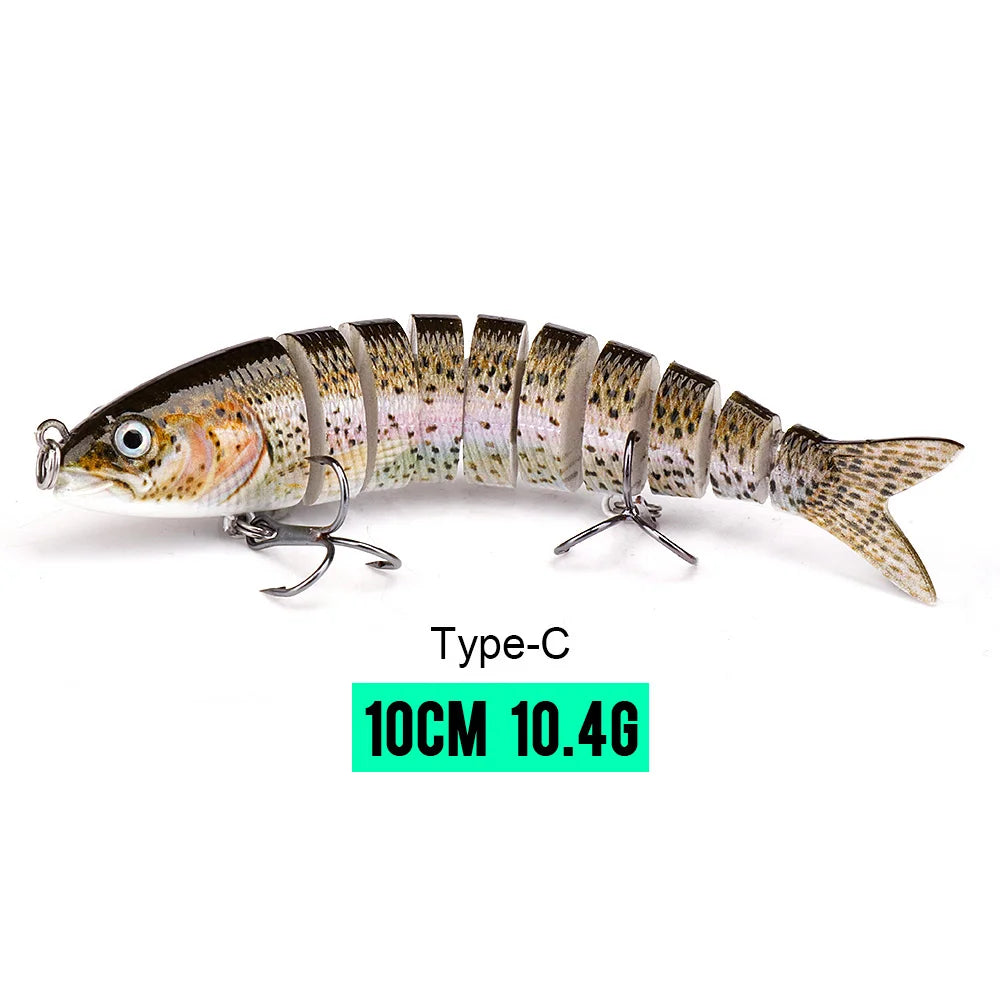 VTAVTA 8-Segment Jointed Crankbait – 10/14cm Sinking Swimbait Lure