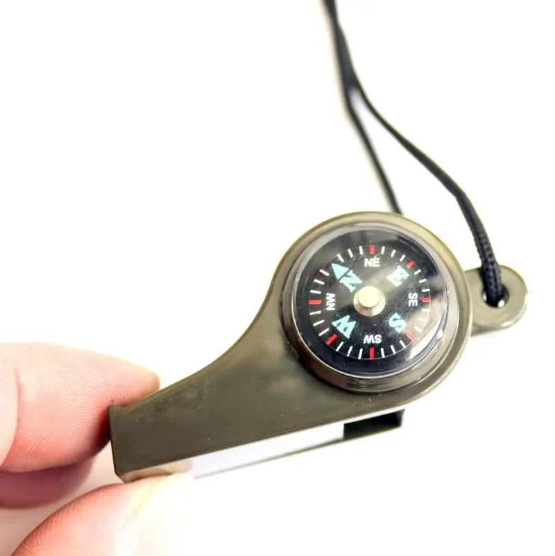 3-in-1 Survival Whistle with Compass & Thermometer