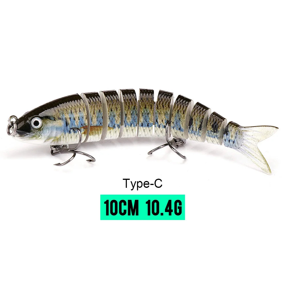 VTAVTA 8-Segment Jointed Crankbait – 10/14cm Sinking Swimbait Lure