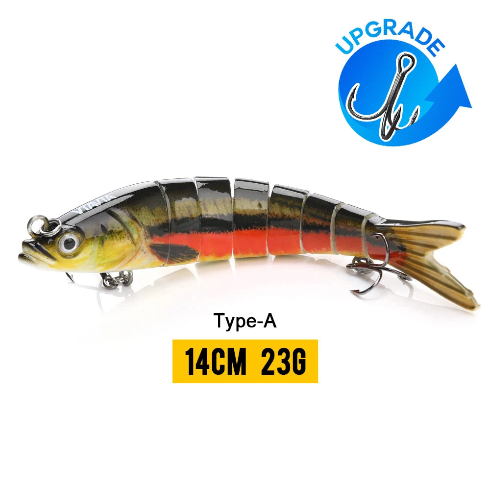 VTAVTA 8-Segment Jointed Crankbait – 10/14cm Sinking Swimbait Lure