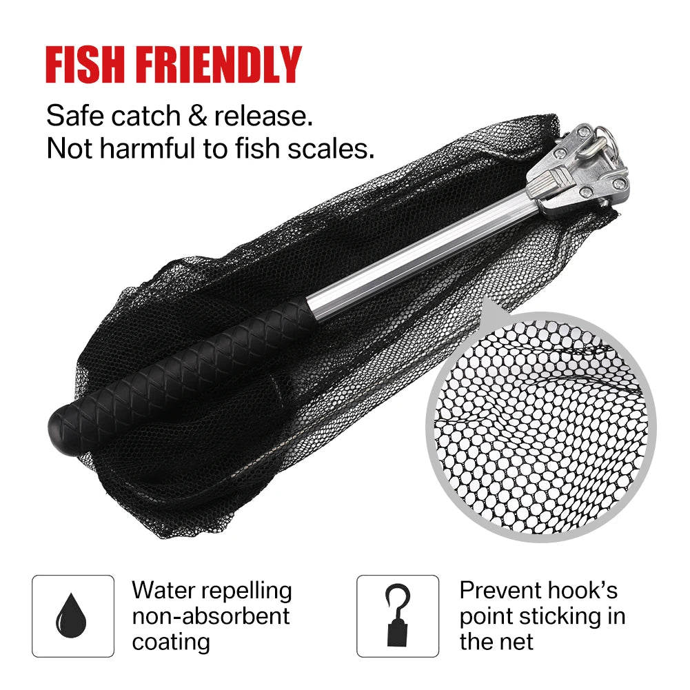 Telescopic Fishing Net (55cm–190cm) – Foldable Landing Net for Salmon, Carp, Catfish, and Trout