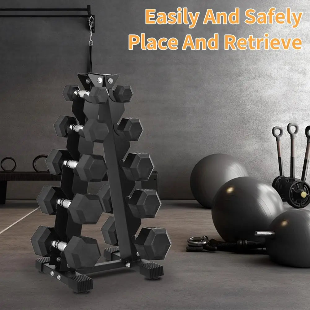 5-Tier Dumbbell Rack – Home Gym Weight Storage Holder