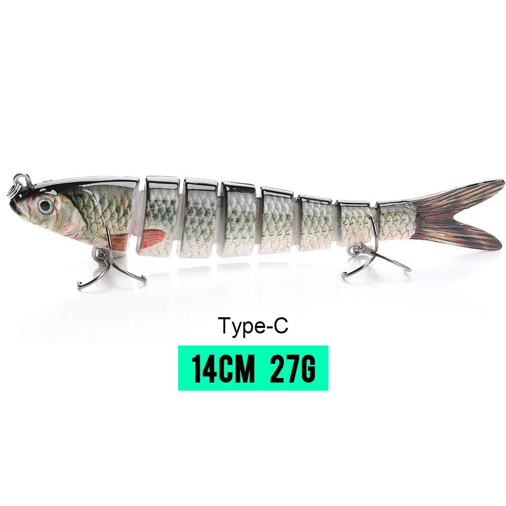 VTAVTA 8-Segment Jointed Crankbait – 10/14cm Sinking Swimbait Lure