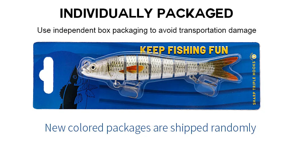 VTAVTA 8-Segment Jointed Crankbait – 10/14cm Sinking Swimbait Lure