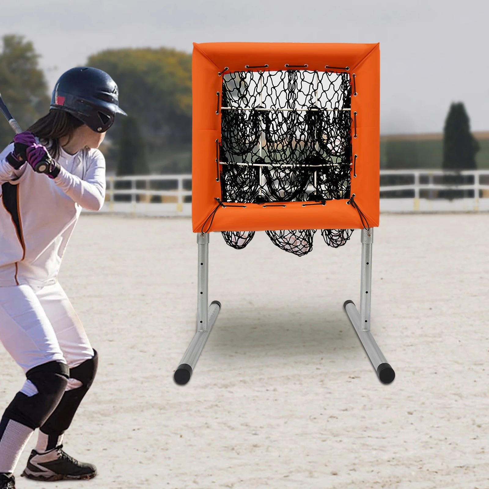 Adjustable Baseball Pitching Net with Strike Zone